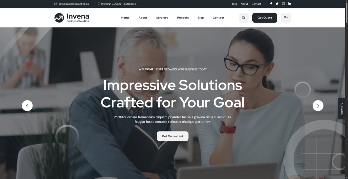 Aperçu du projet Invena Consulting